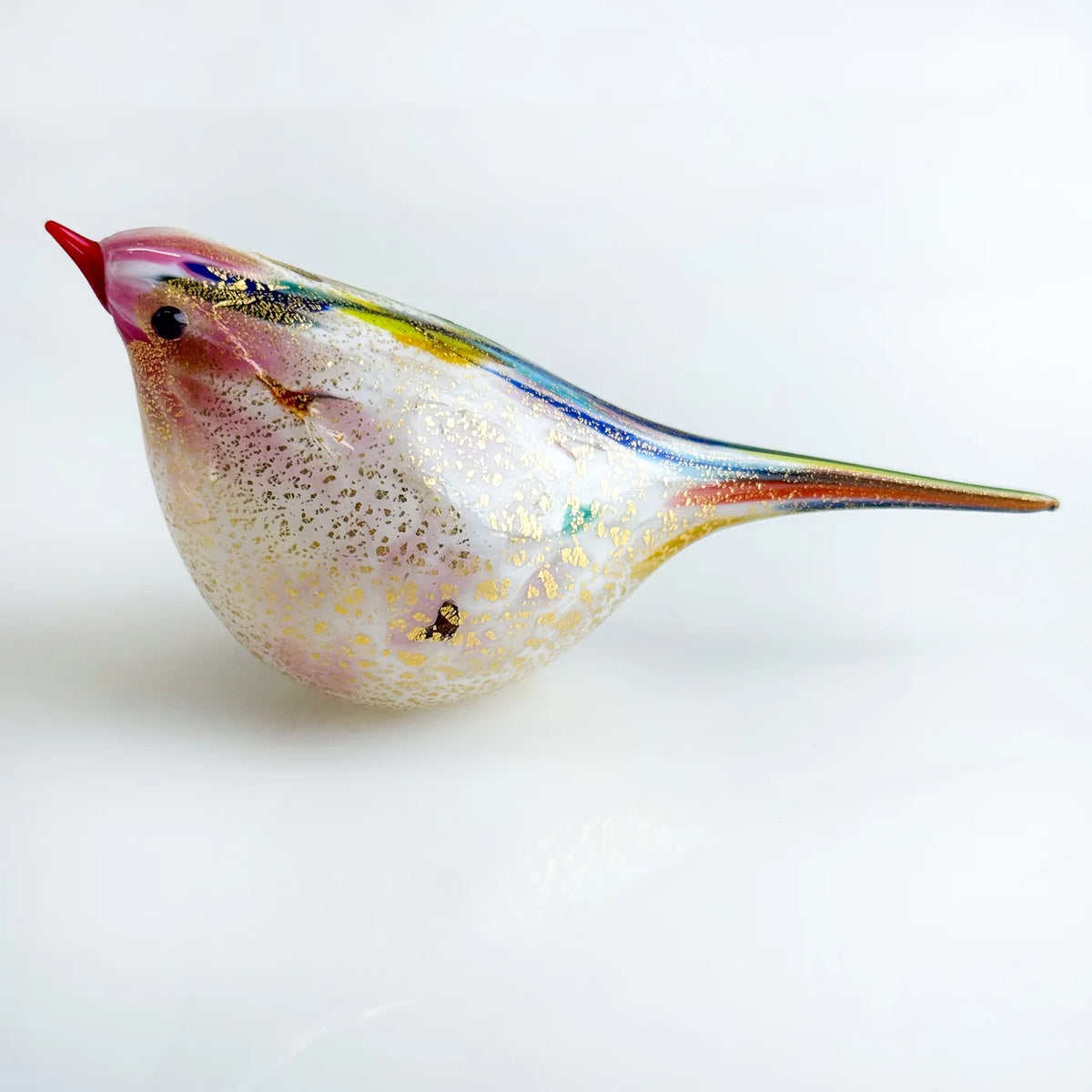 Murano Glass Handblown Italian Chirpie Bird, Pink, Made in Italy - My Italian Decor