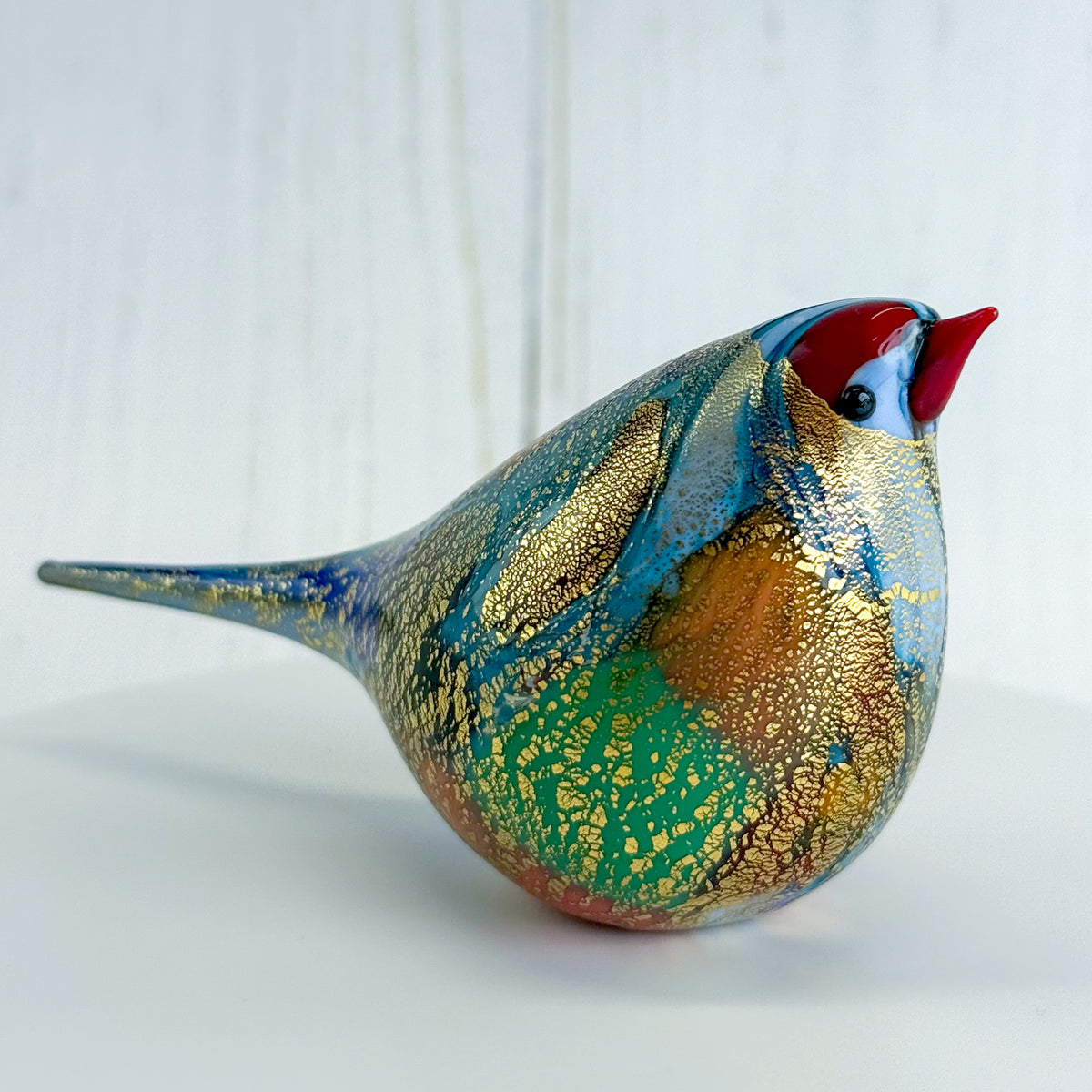 Murano Blown Glass Chirpie Bird, Figurine, Cinzia, Made in Italy