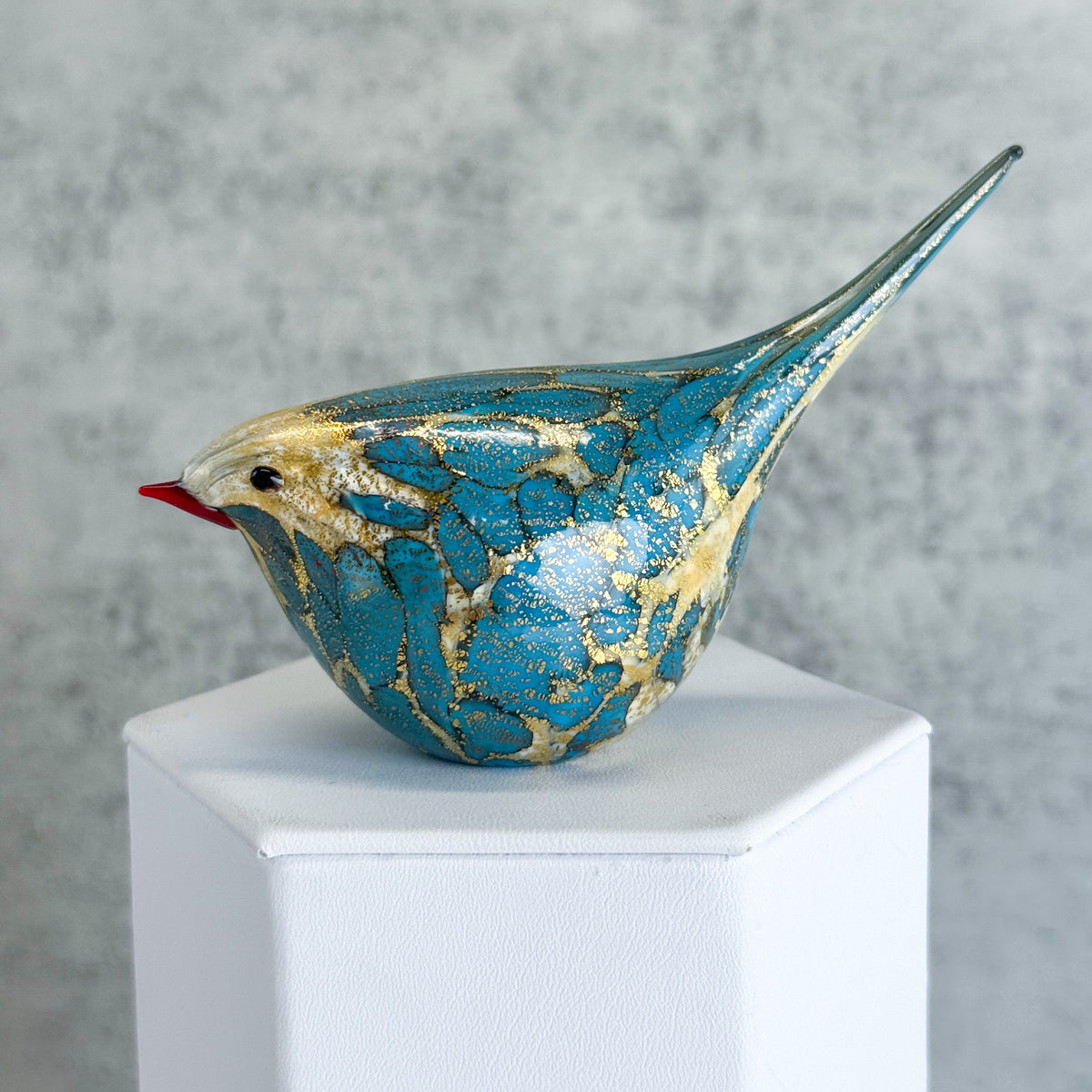 Murano Blown Glass Bruno Chirpie Bird, Glass Art Figurine