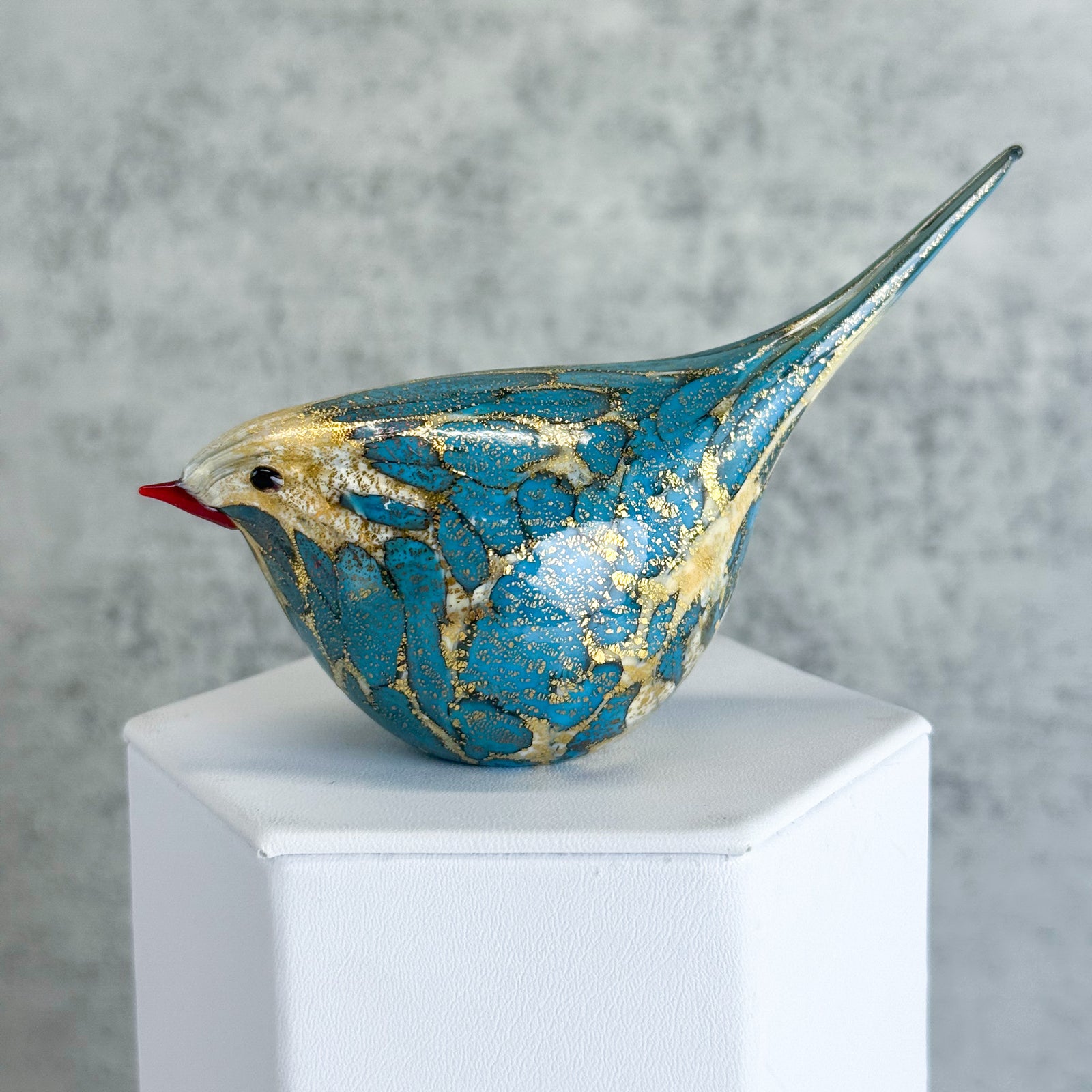 thumbnail image 2 of Hand Blown Glass Hummingbird Figurine – Murano Style Miniature, Multicolor, 3.2x2.0 2 of 6