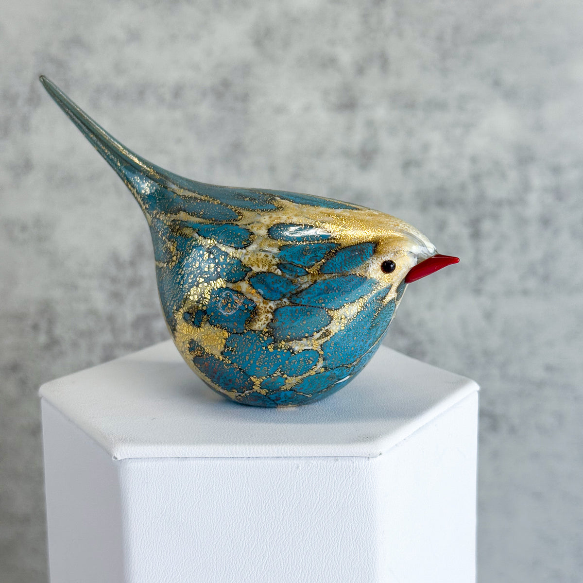 Murano Blown Glass Bruno Chirpie Bird, Glass Art Figurine