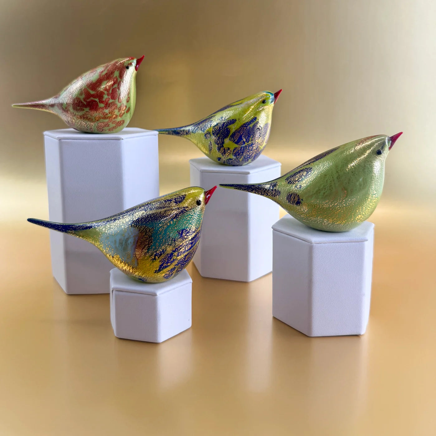 Murano Blown Glass Chirpie Bird, Figurine, Cinzia, Made in Italy