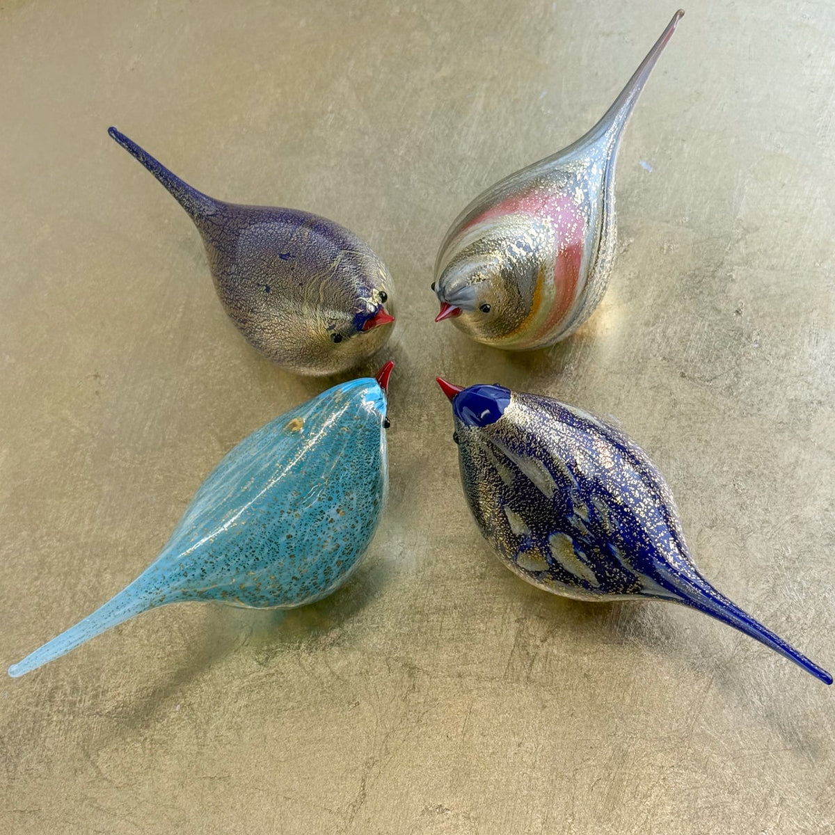 Murano Glass Hand Blown Chirpie Bird - Luigi - Glass Bird
