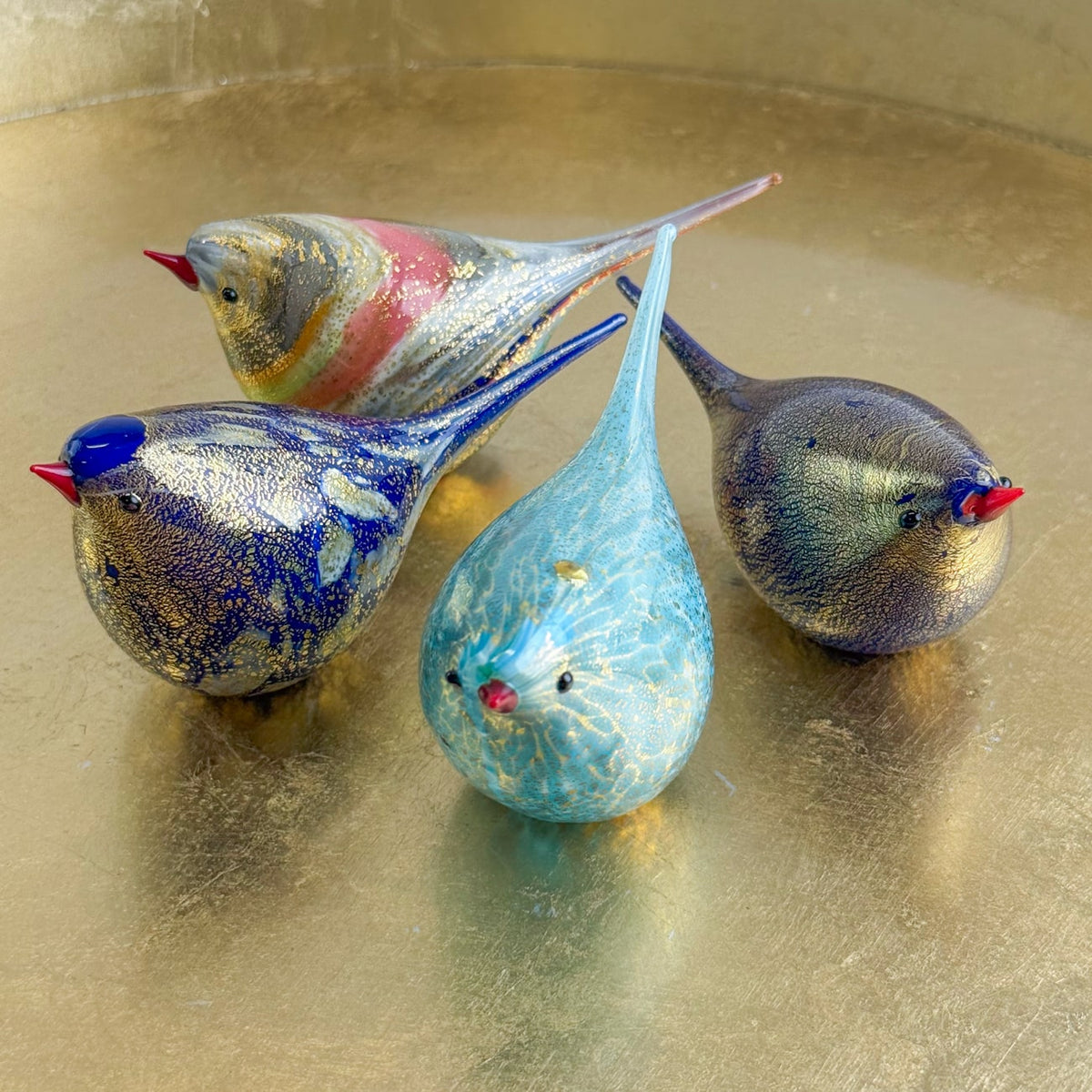 Murano Glass Hand Blown Chirpie Bird - Luigi - Glass Bird