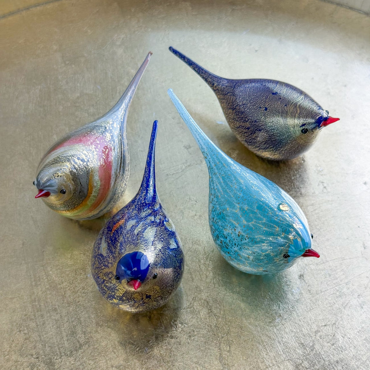 Murano Glass Hand Blown Chirpie Bird - Luigi - Glass Bird