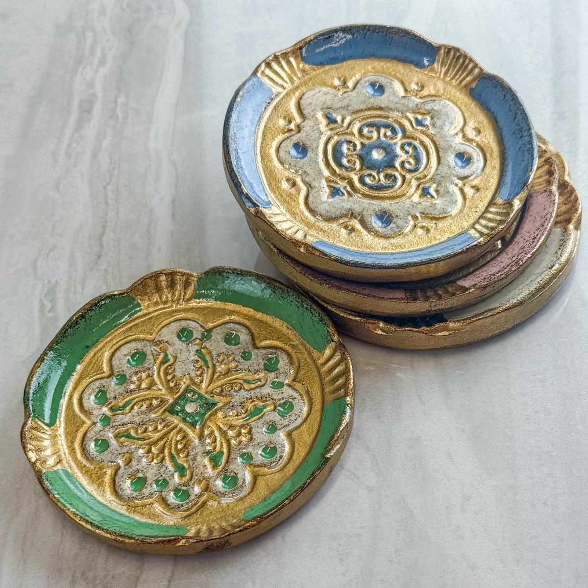 Florentine Wood Coasters Sets