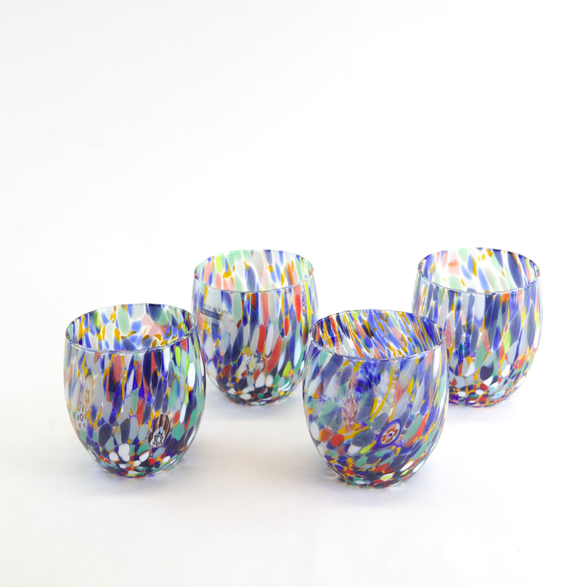 Italian Glass Pitcher - Drink Glasses - Multicolored spots - Made in Italy - My Italian Decor