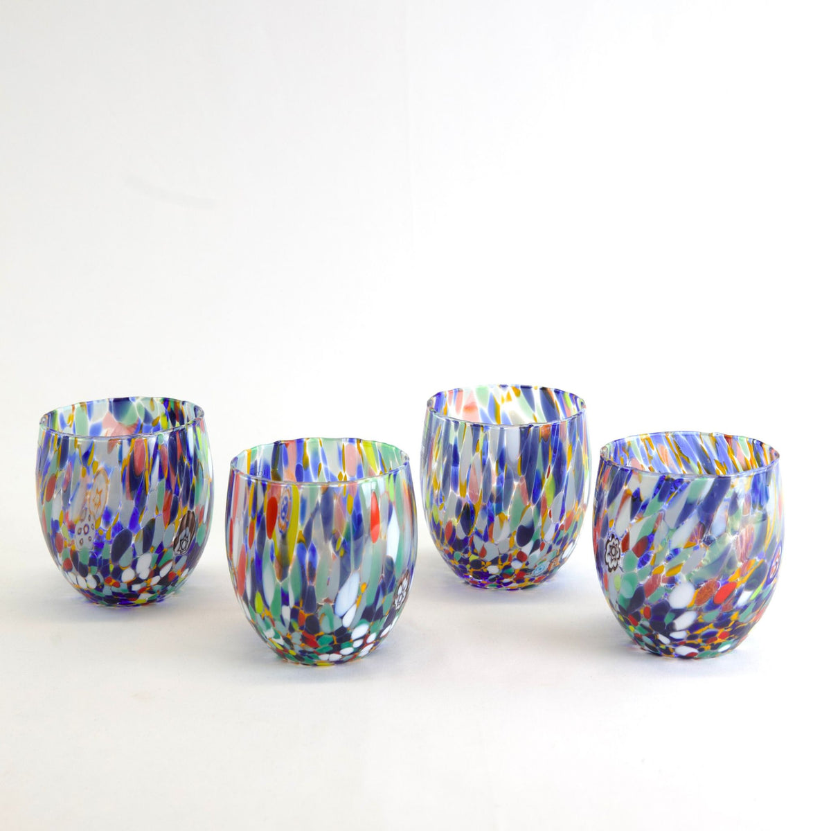 Italian Glass Pitcher - Drink Glasses - Multicolored spots - Made in Italy - My Italian Decor