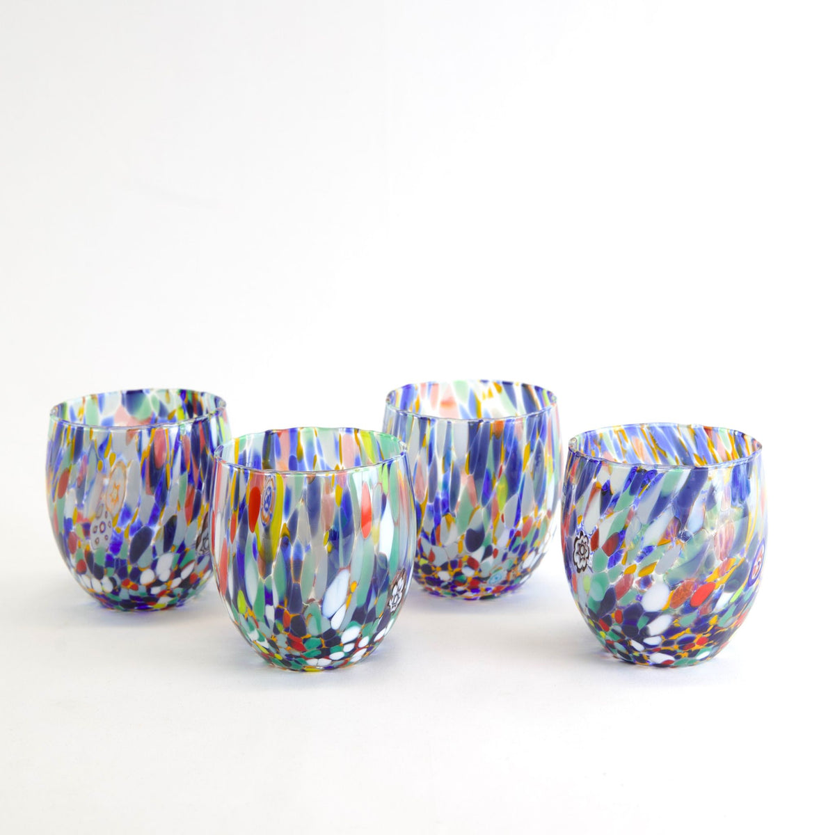 Italian Glass Pitcher - Drink Glasses - Multicolored spots - Made in Italy - My Italian Decor