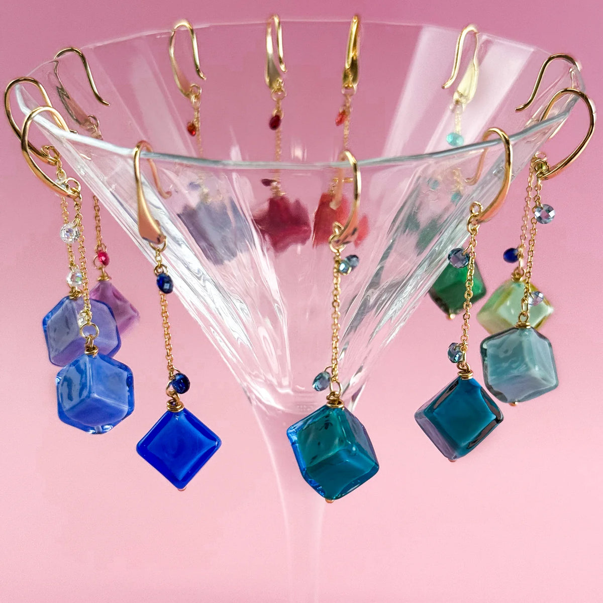 Delicate Chain Earrings, Dolce Bead, Murano Glass - My Italian Decor