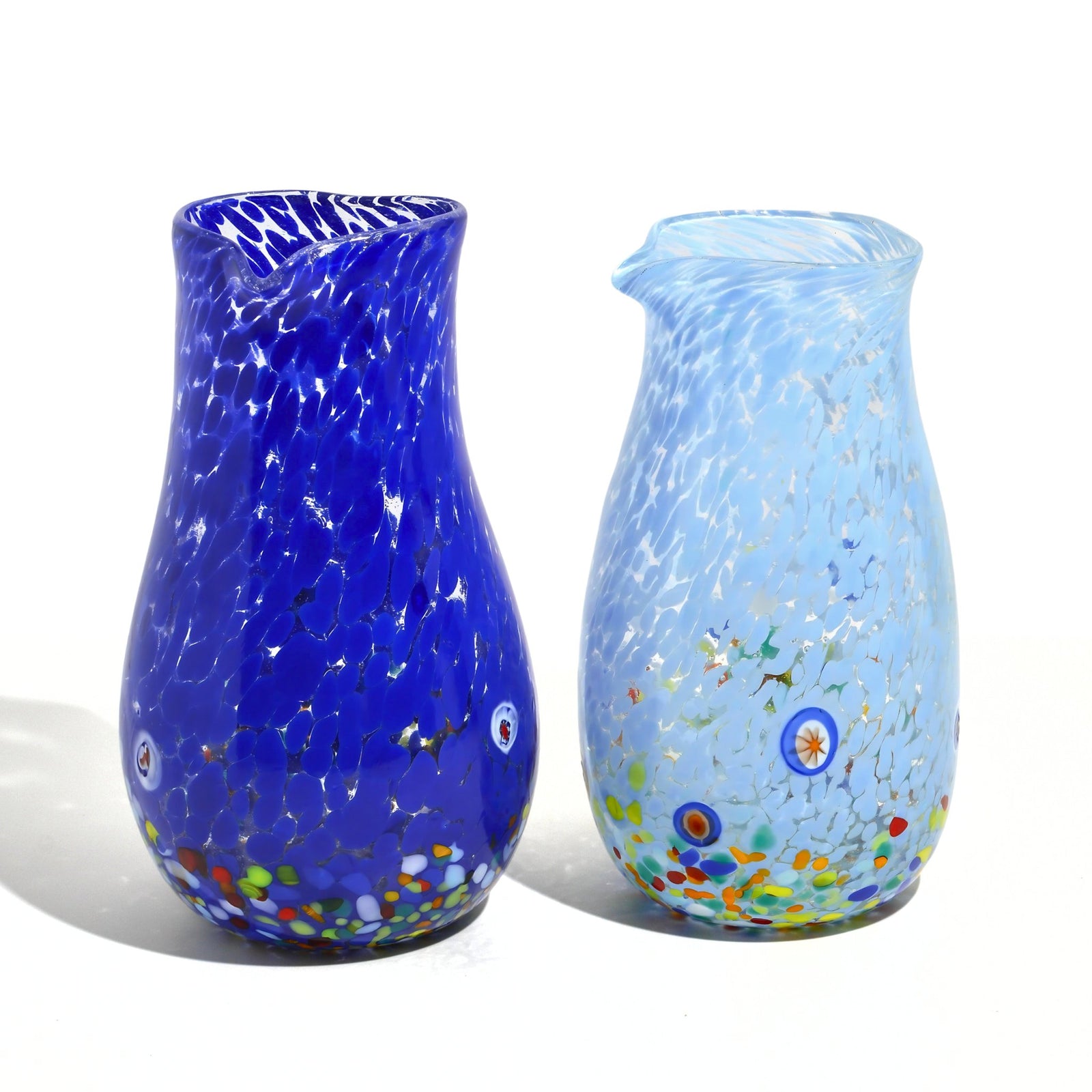 Murano Glass Drink Carafe Millefiori, Heart Shape, Made in Italy - My Italian Decor