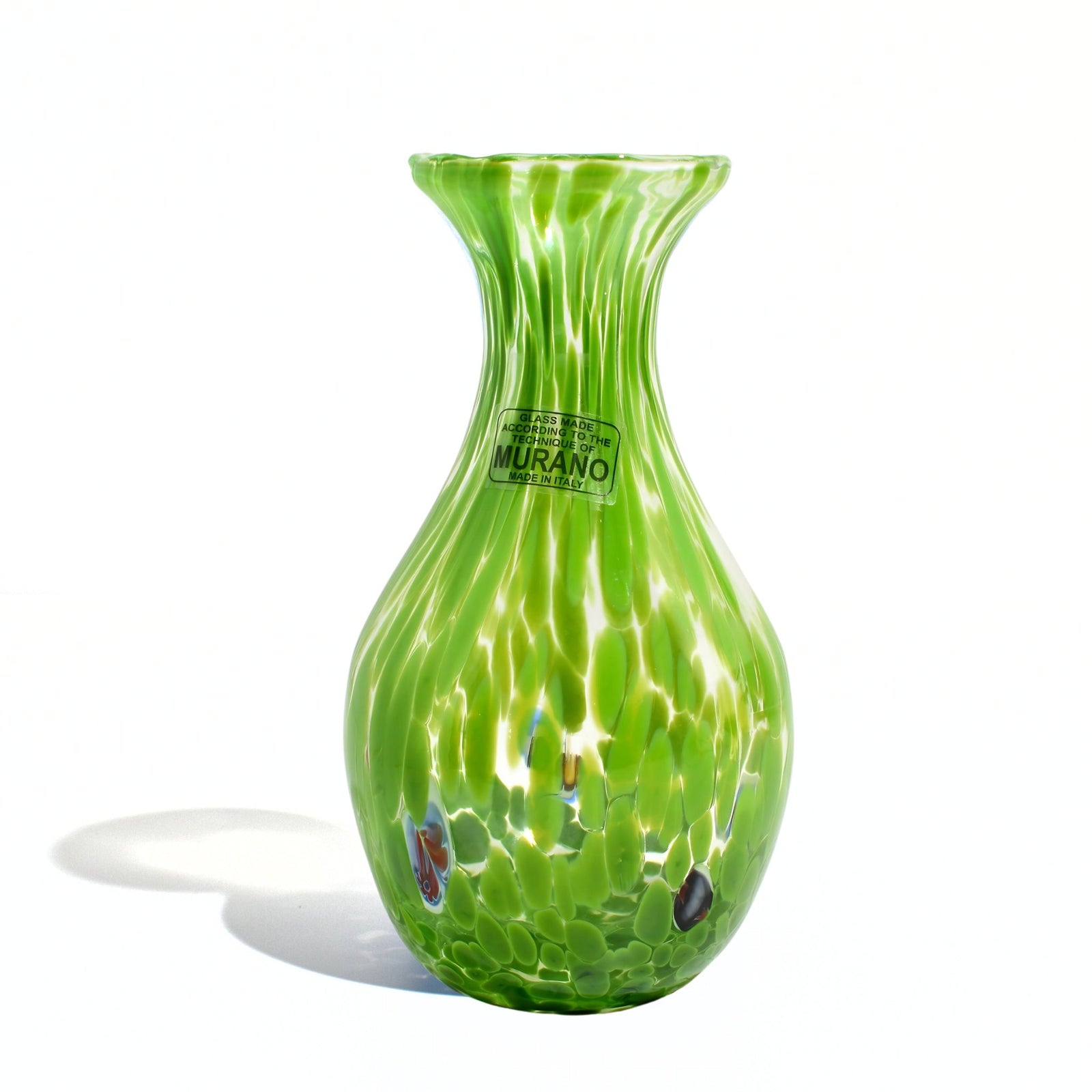 Murano glass Fiori small vase by My Italian Decor, handcrafted Italian vase with colorful floral design and clear glass finish.