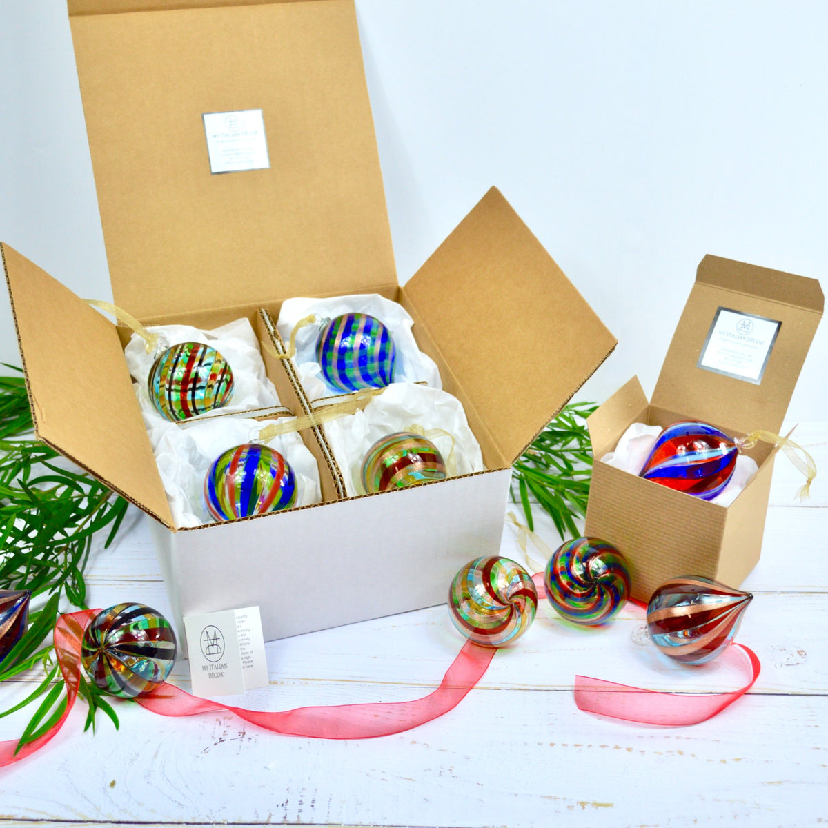 Set of 4 Ornaments - Build a Box
