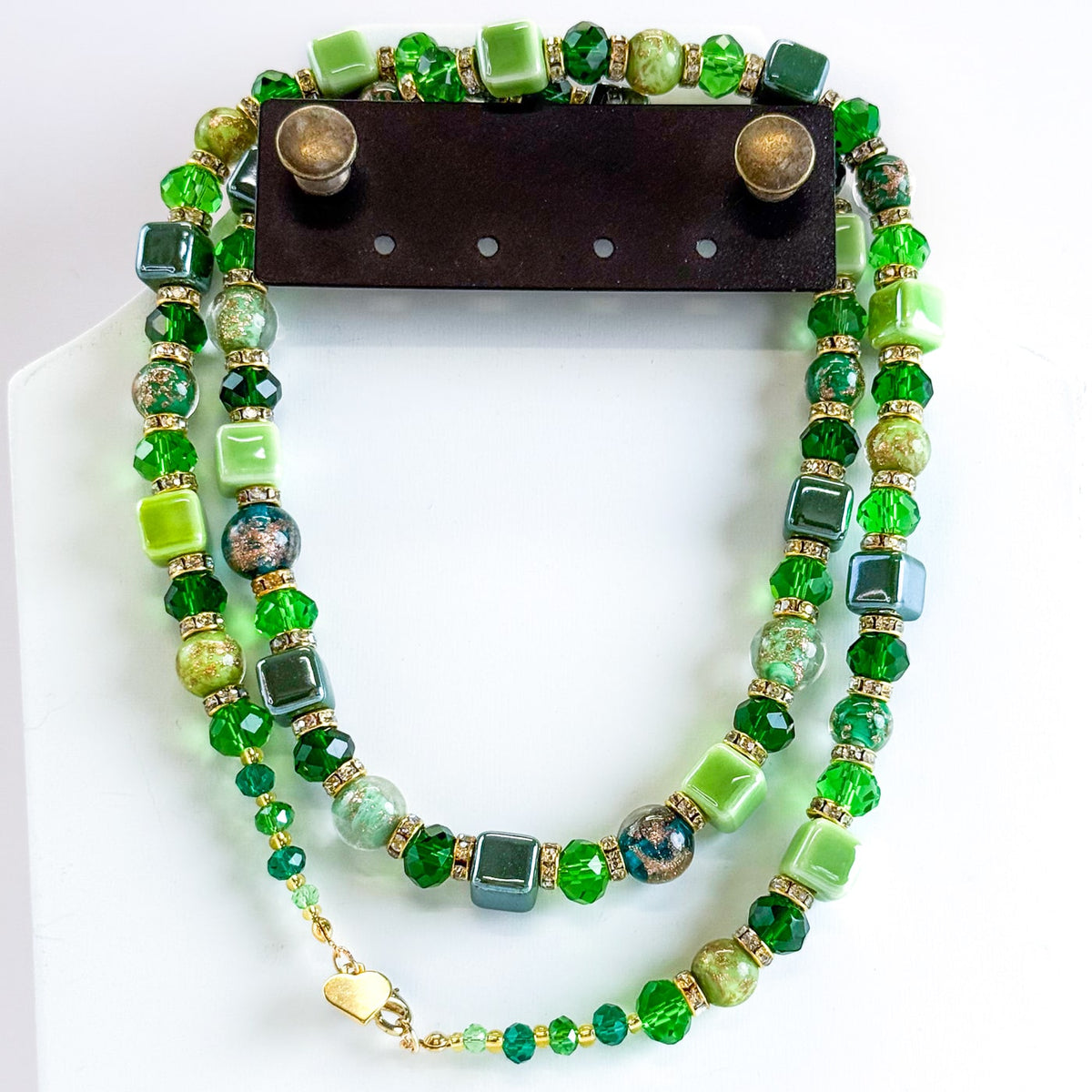 Green Beaded Necklace / Bellagio  Bracelet - Made in Italy