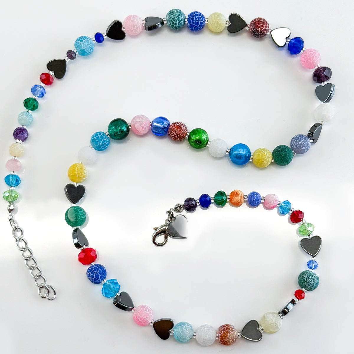Colorful Beaded Necklace, Made in Murano, Italy