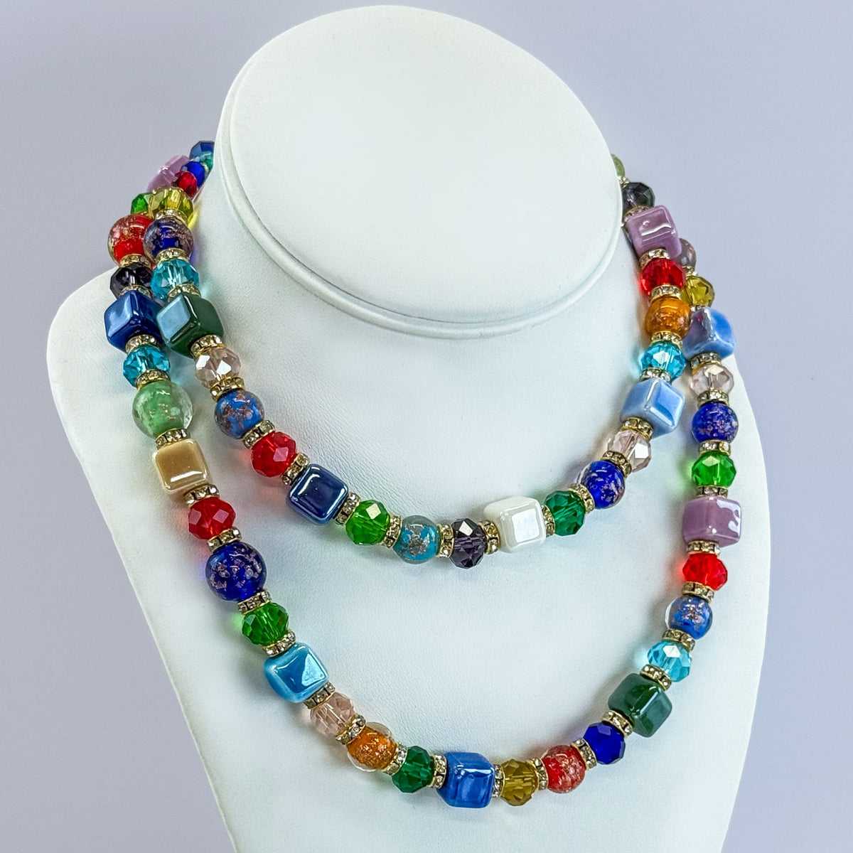 Multicolor Beaded Necklace / Bellagio  Bracelet - Made in Italy