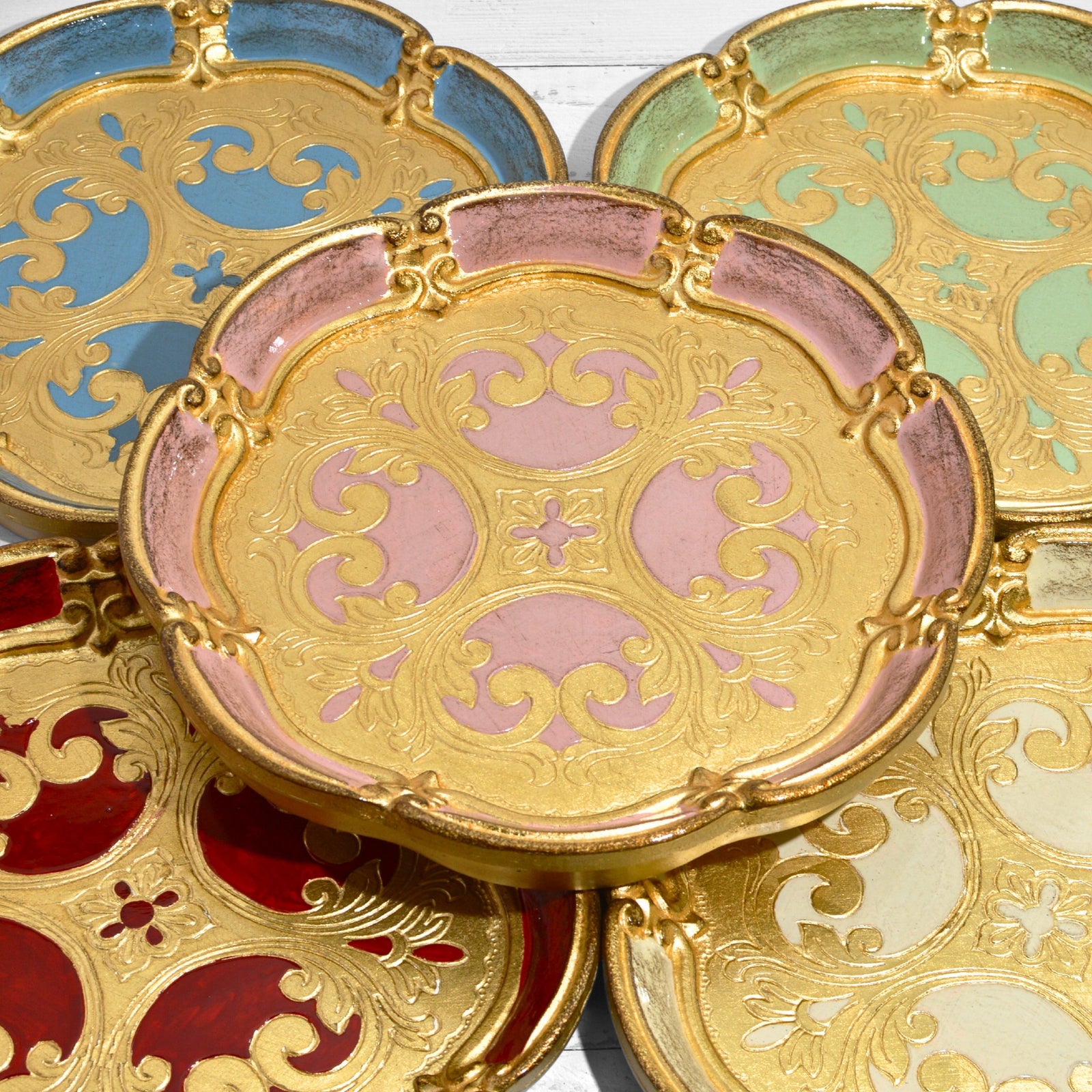 Florentine Carved Wood Round Deep Tray, Made in Italy - My Italian Decor