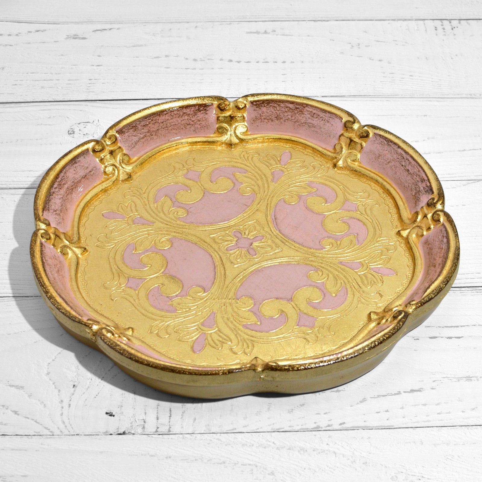 Florentine Carved Wood Round Deep Tray, Made in Italy - My Italian Decor