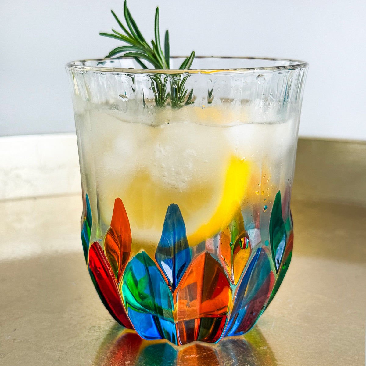 Italian Crystal Demi Swatch Short Drinking Glasses, Set of 2 - My Italian Decor