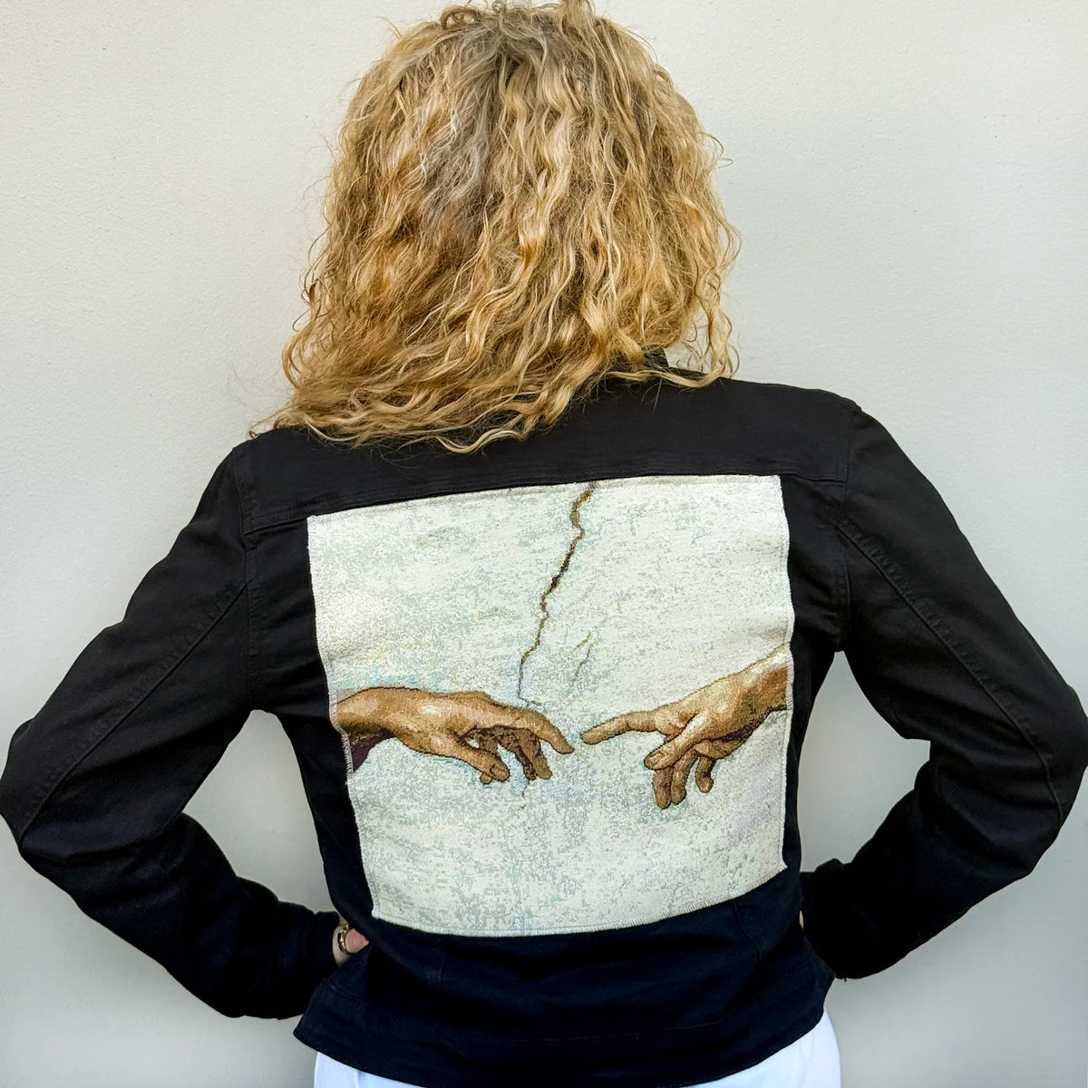 Denim Jacket with Italian Art Tapestry