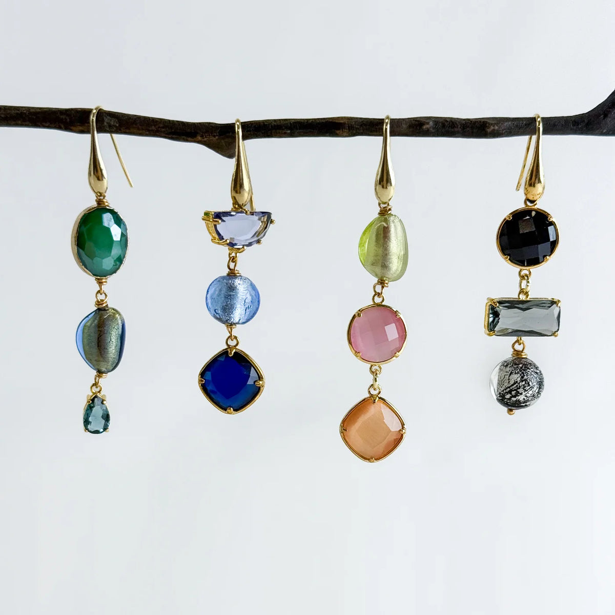 Artisan Murano Glass Geometric Drop Earrings - My Italian Decor