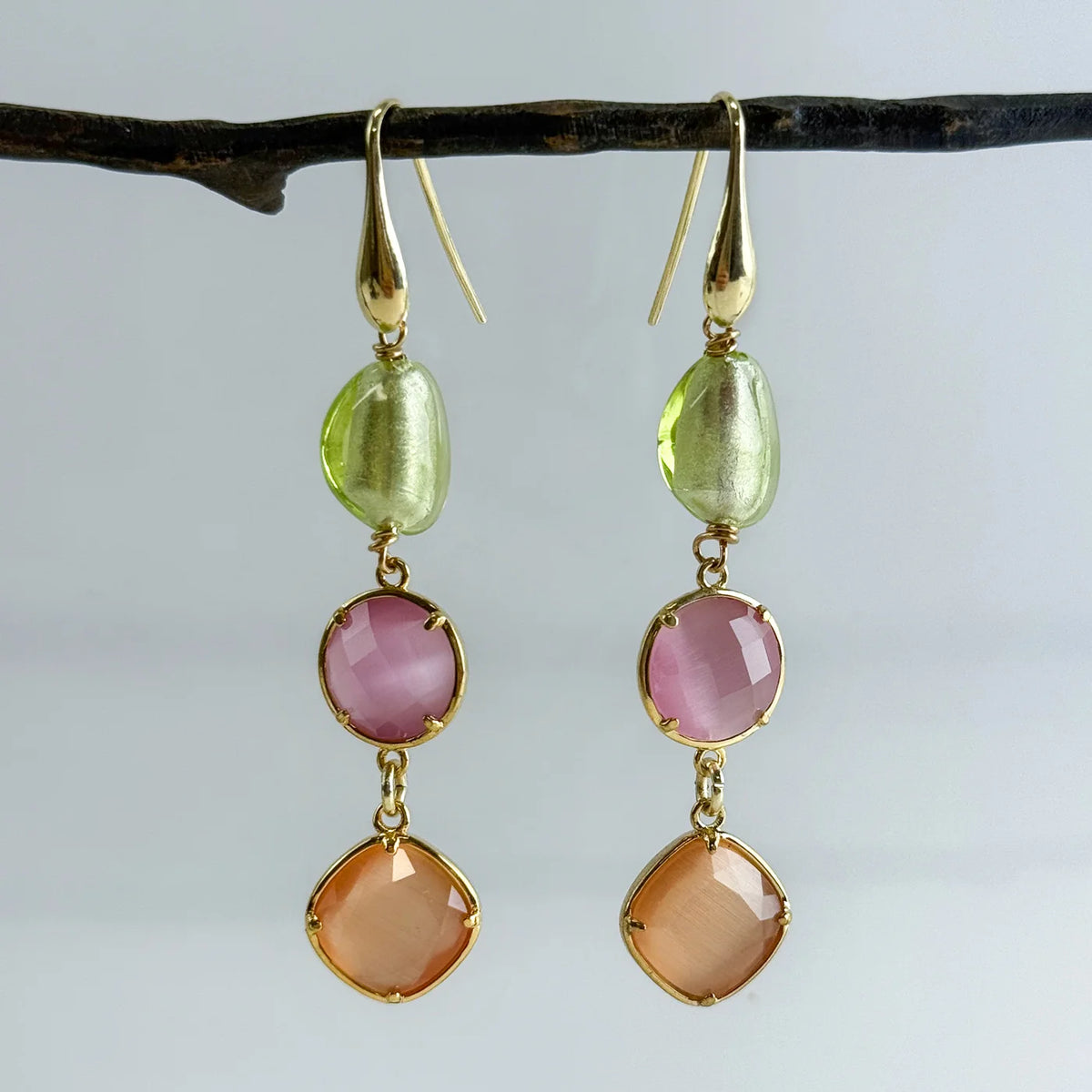 Artisan Murano Glass Geometric Drop Earrings - My Italian Decor