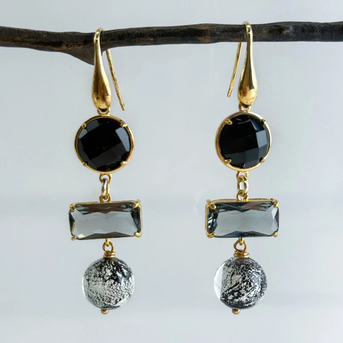 Artisan Murano Glass Geometric Drop Earrings - My Italian Decor