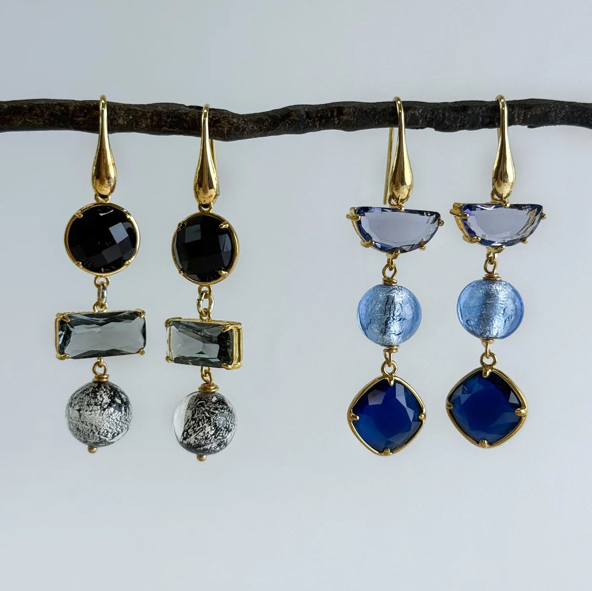 Artisan Murano Glass Geometric Drop Earrings - My Italian Decor