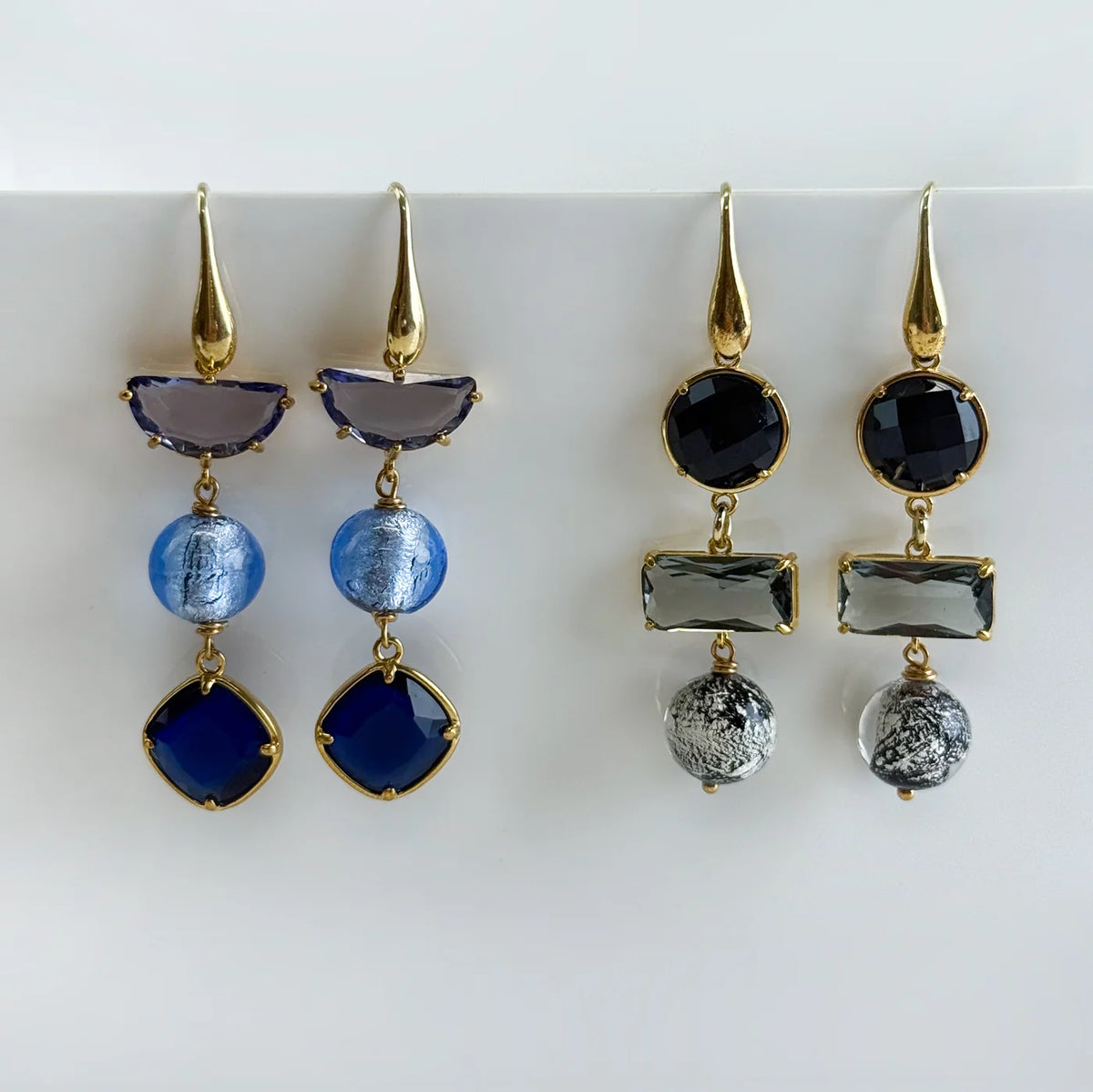 Artisan Murano Glass Geometric Drop Earrings - My Italian Decor