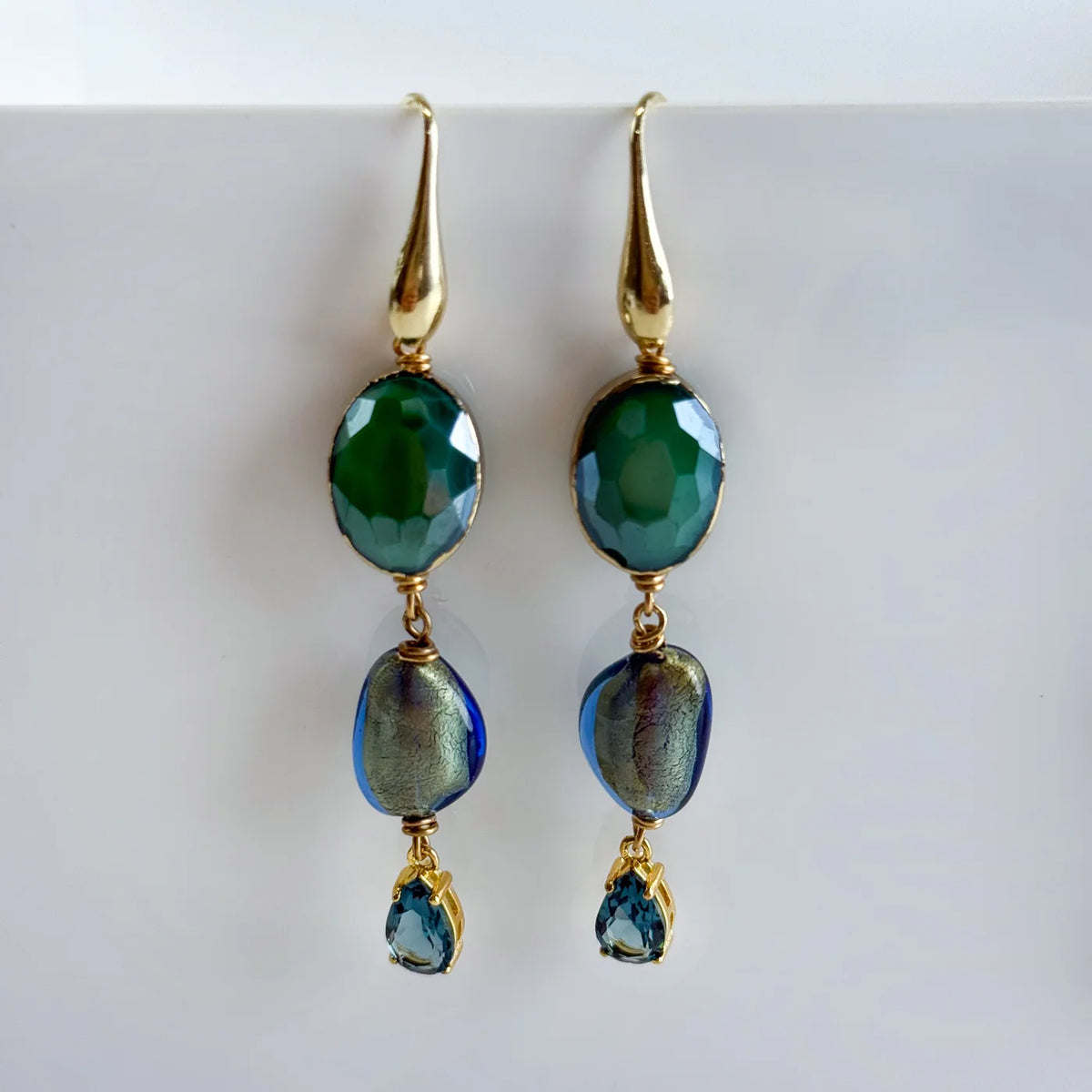 Artisan Murano Glass Geometric Drop Earrings - My Italian Decor