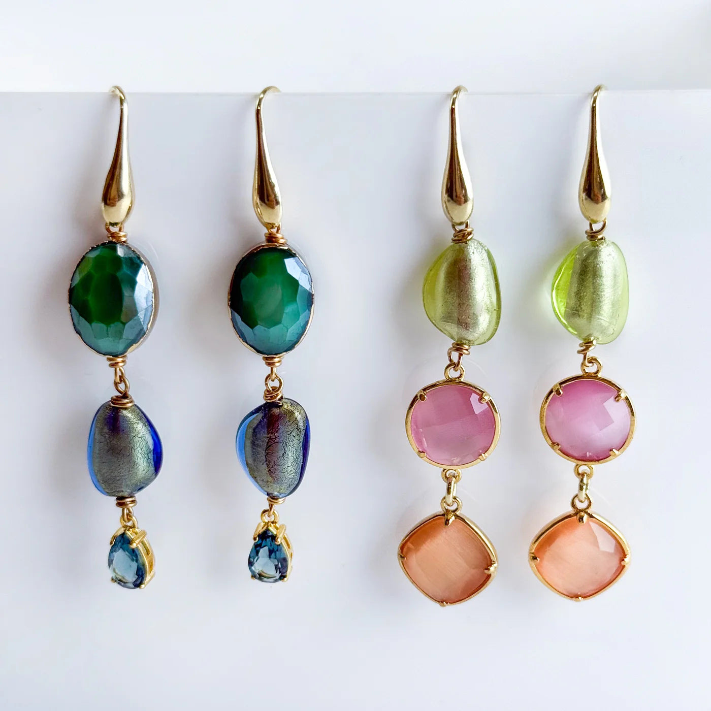 Artisan Murano Glass Geometric Drop Earrings - My Italian Decor