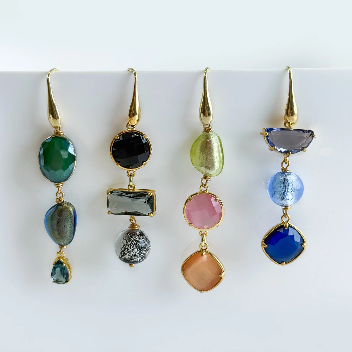 Artisan Murano Glass Geometric Drop Earrings - My Italian Decor