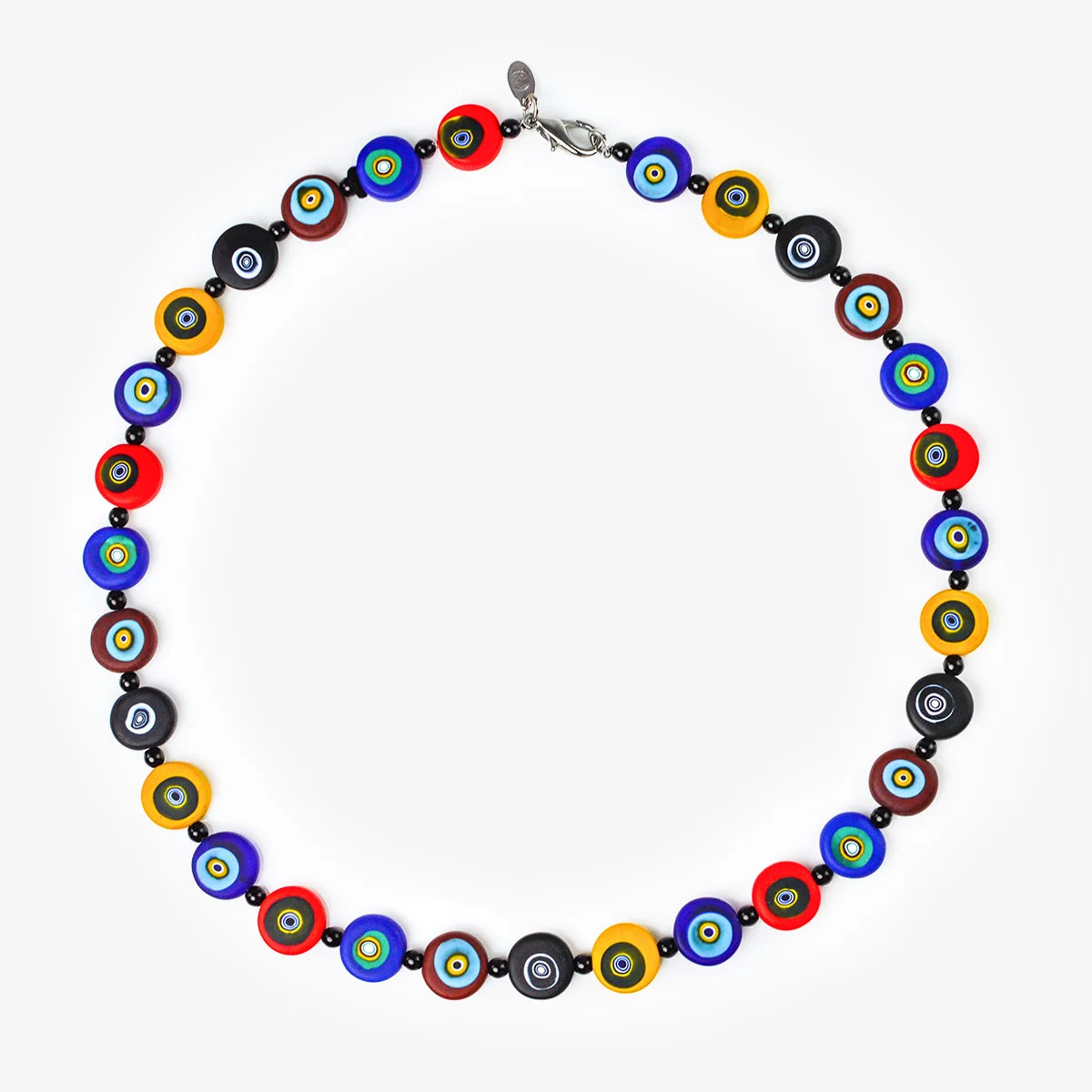 Flat Bead Millefiori Necklace