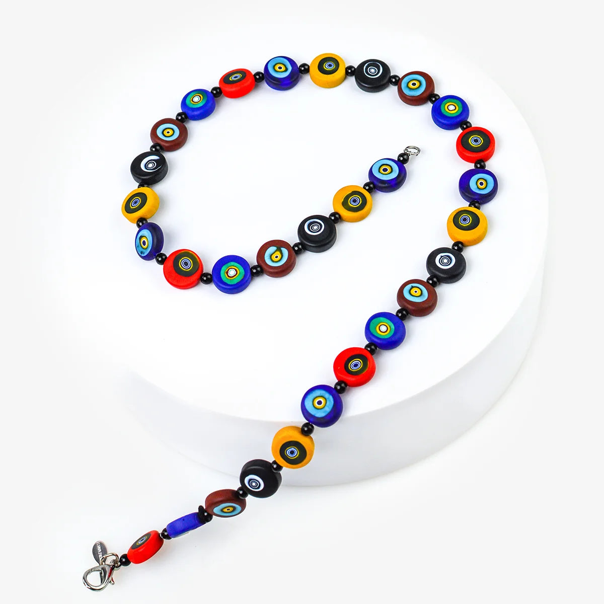 Flat Bead Millefiori Necklace
