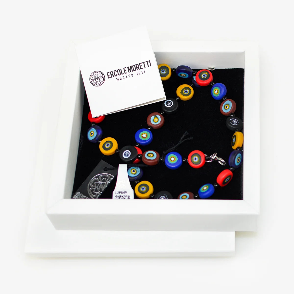 Flat Bead Millefiori Necklace