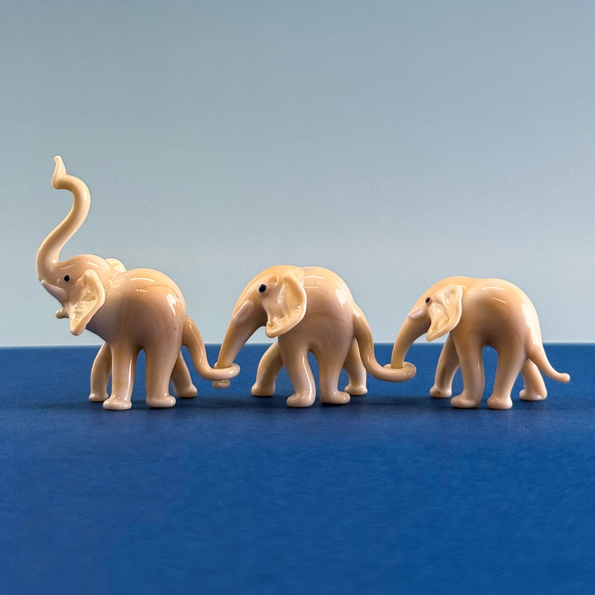 Murano Glass Elephant Family, Set of 3, Handcrafted In Italy