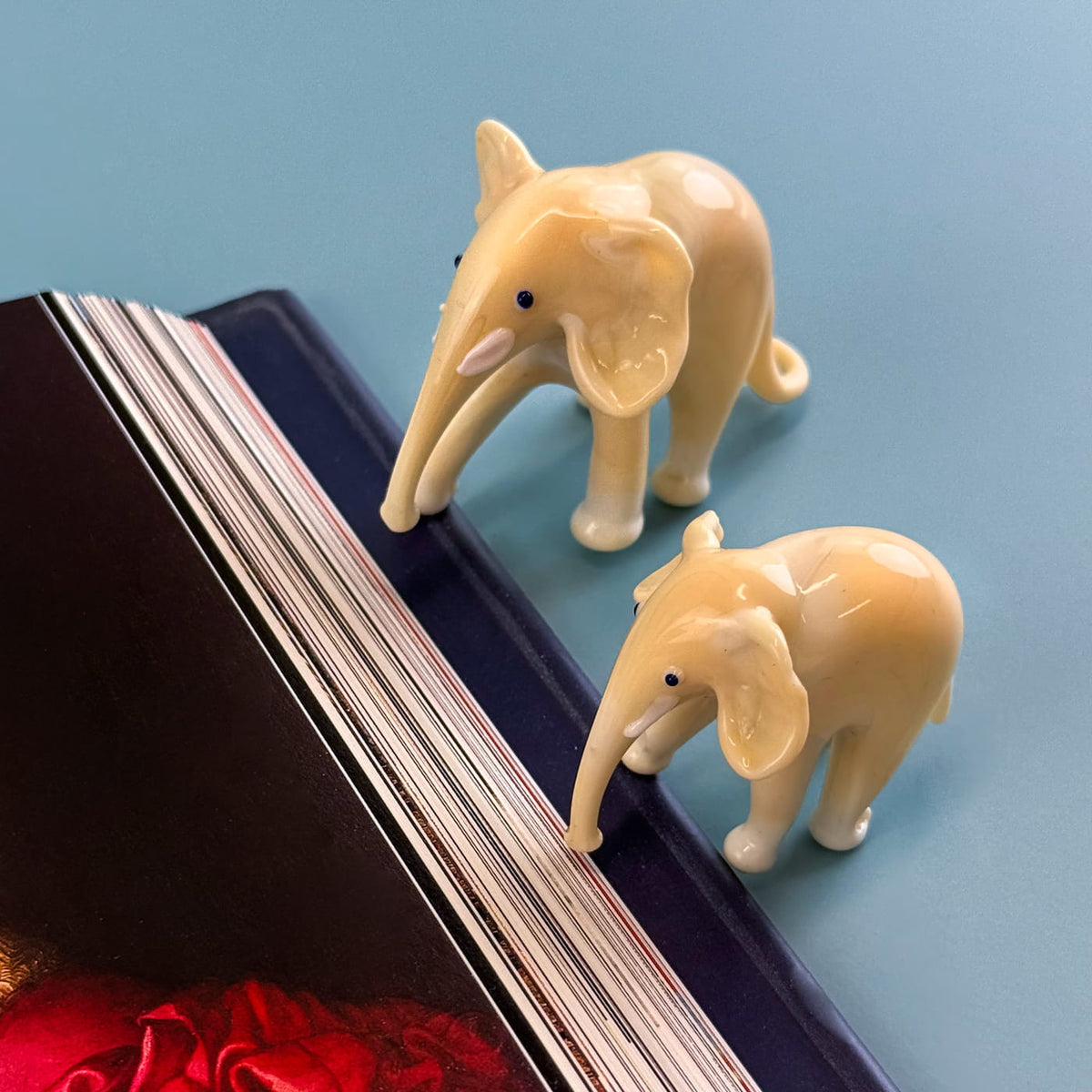 Murano Glass Elephant Family, Set of 3, Handcrafted In Italy