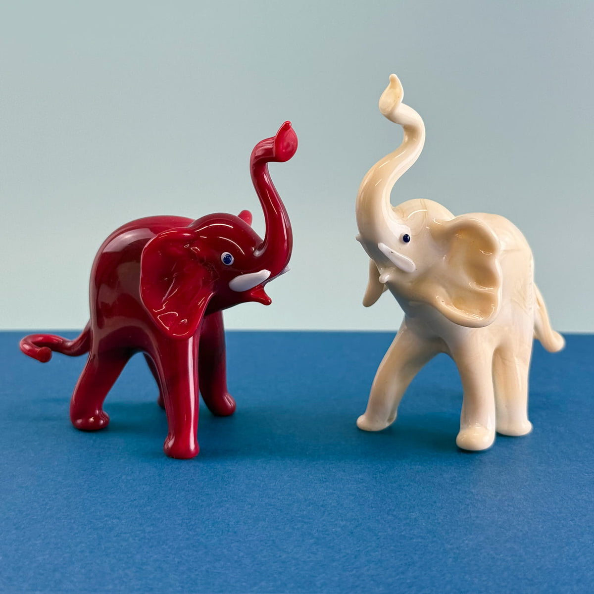 Murano Glass Elephant Family, Set of 3, Handcrafted In Italy