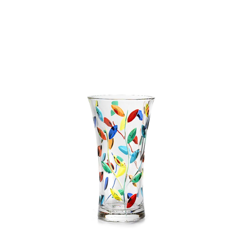 Flowervine - Tree of Life Vase 8.5", Small, Hand Painted Italian Crystal - My Italian Decor