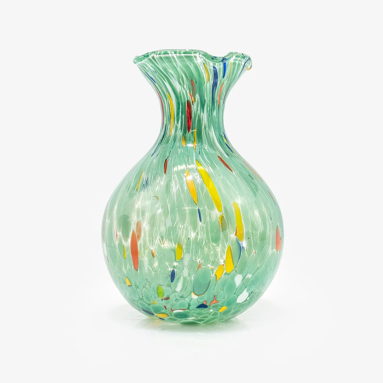Small Murano glass Fiori vase by My Italian Decor, featuring vibrant colors and intricate floral design, made in Italy.