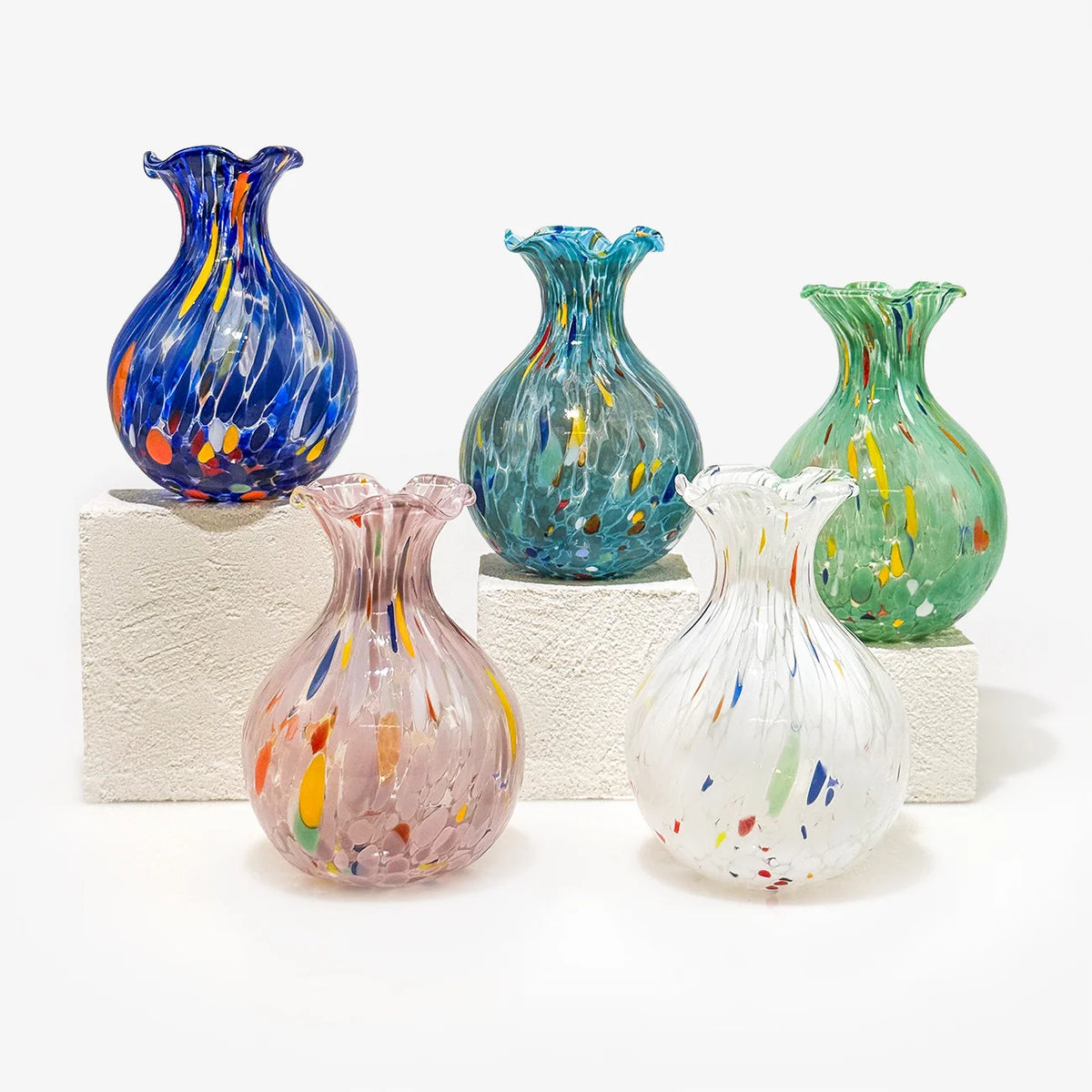 Murano Glass Fiori Small Vase, Made in Italy