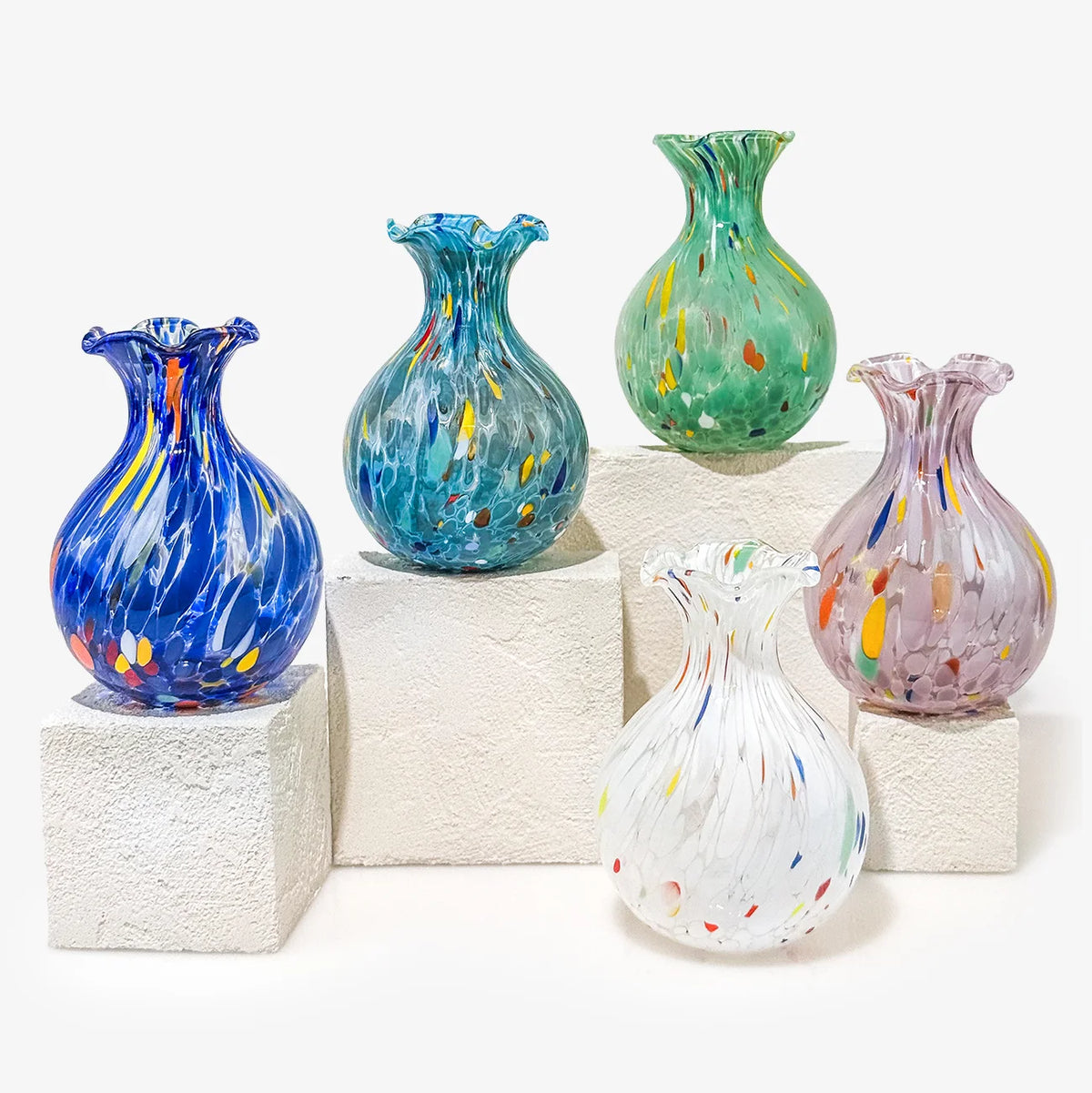 Murano Glass Fiori Small Vase, Made in Italy