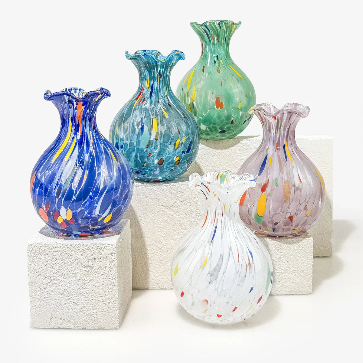 Murano Glass Fiori Small Vase, Made in Italy