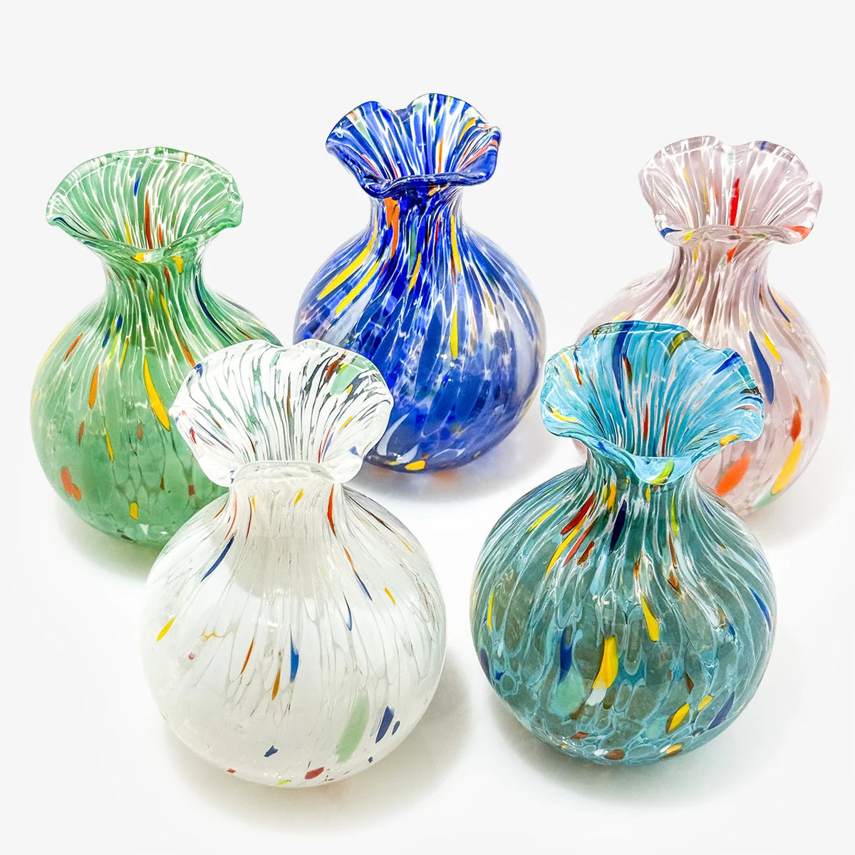 Murano Glass Fiori Small Vase, Made in Italy