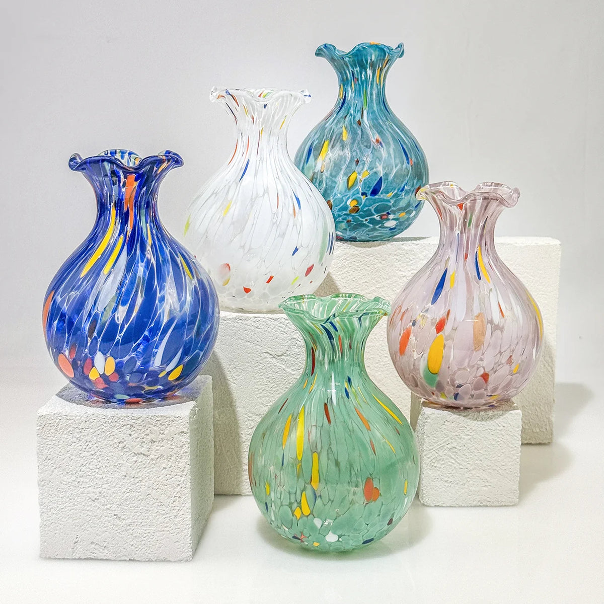 Murano Glass Fiori Small Vase, Made in Italy
