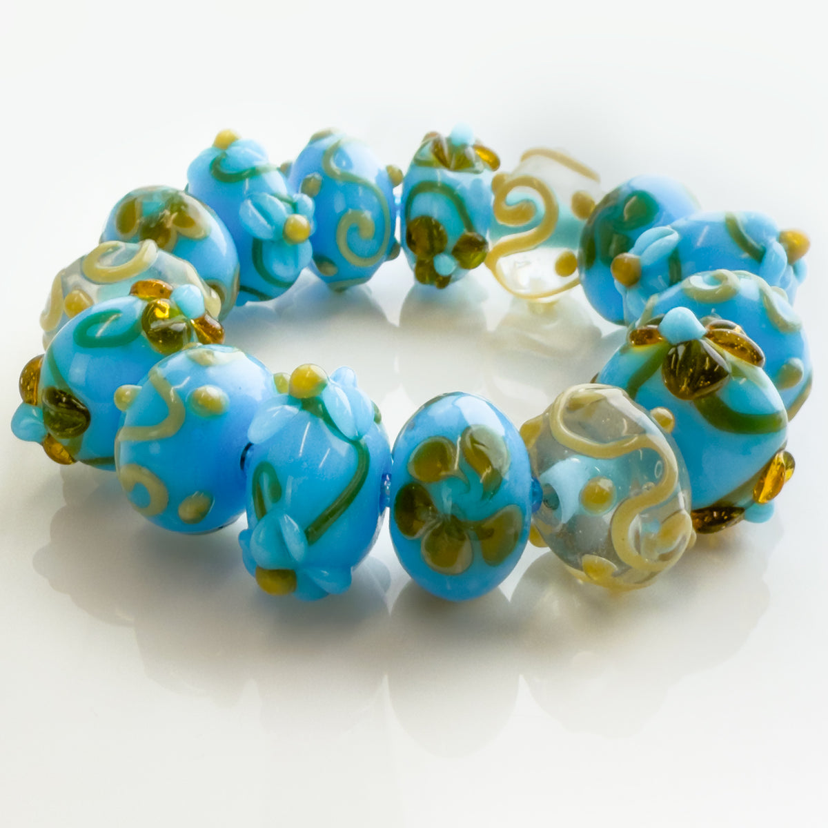 Aurora Bracelet / Earrings, Sky Blue, Handcrafted in Italy