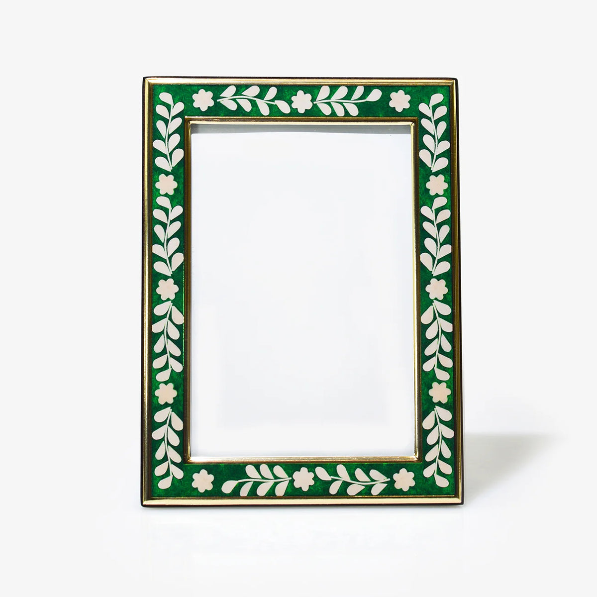Floral Inlay Colorful Picture Frame, 4x6 Photo Frame
