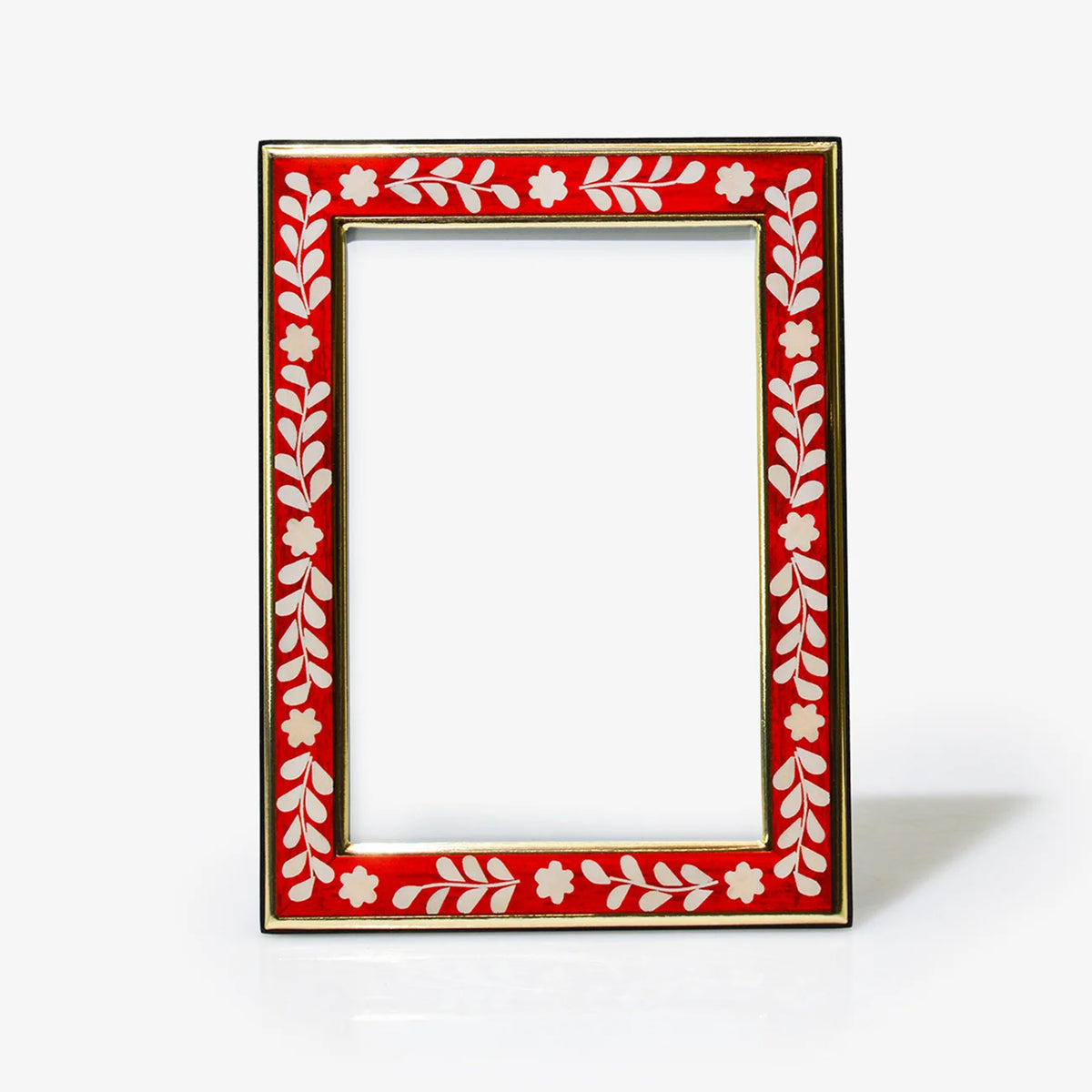 Floral Inlay Colorful Picture Frame, 4x6 Photo Frame