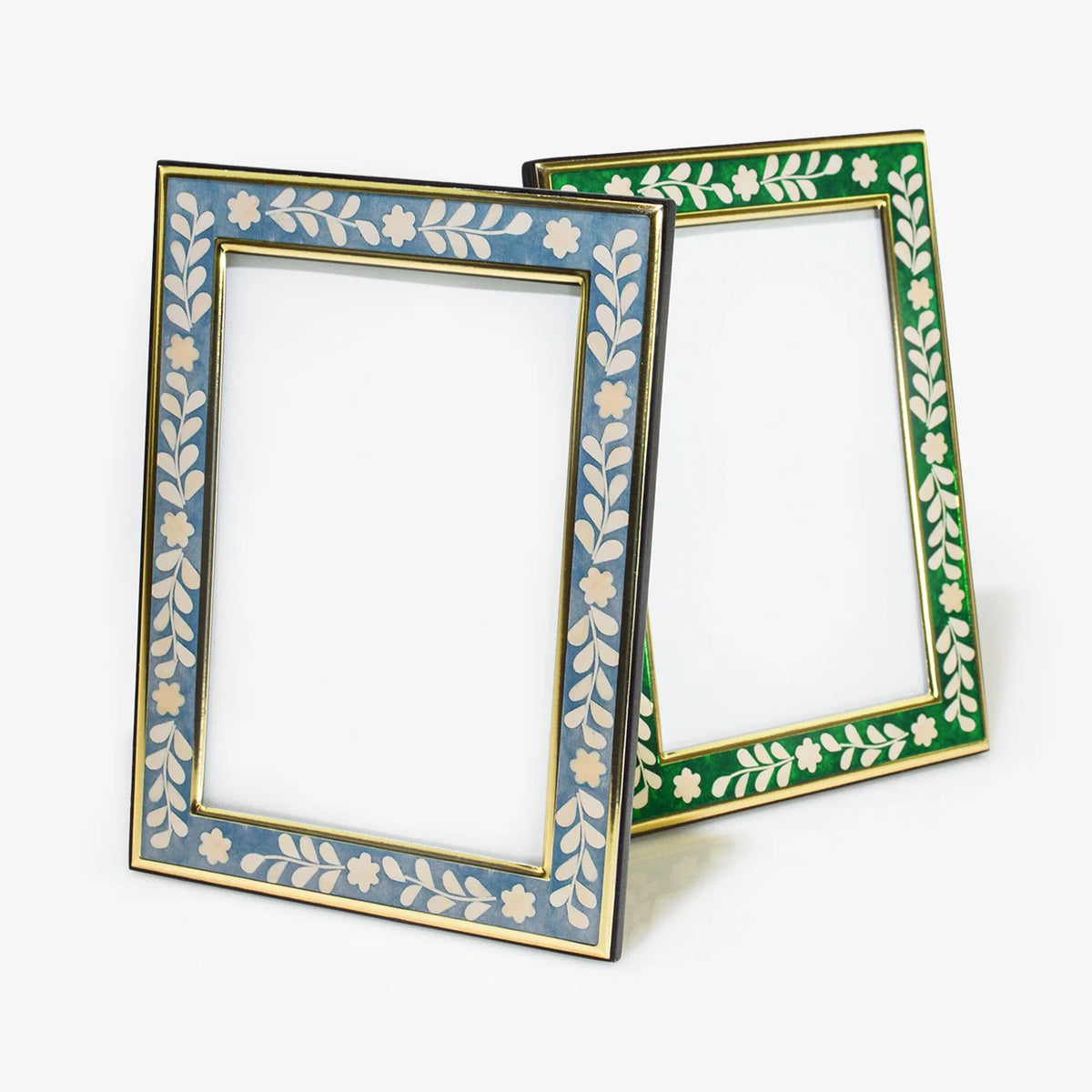Floral Inlay Colorful Picture Frame, 4x6 Photo Frame