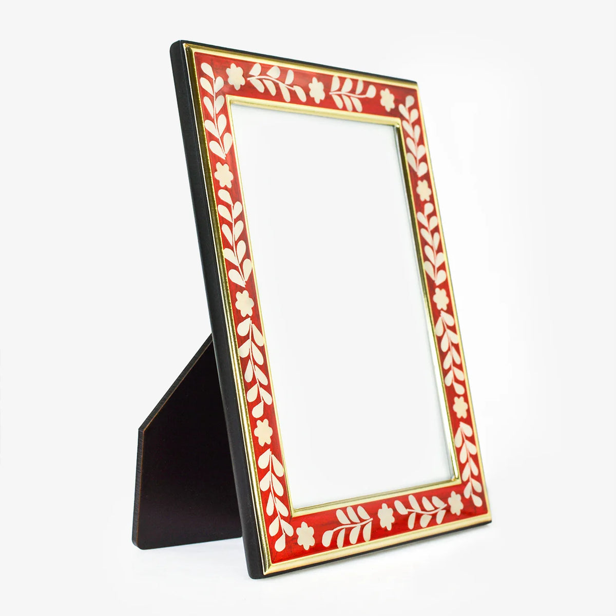Floral Inlay Colorful Picture Frame, 4x6 Photo Frame